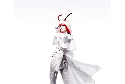 Terra Formars — red-haired figure in white couture with red accents